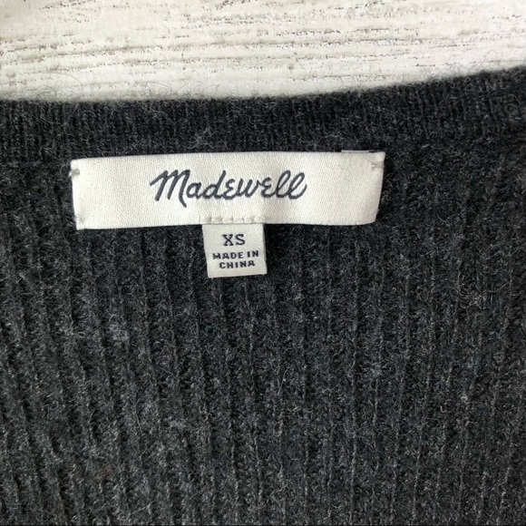 *3/$20* MADEWELL Warmlight Color Block Hi Lo V Neck Pullover Sweater Wool XS - Picture 6 of 8